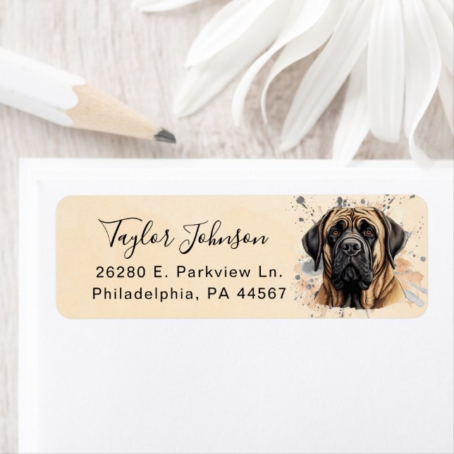 English Mastiff Dog Return Address (Insitu)