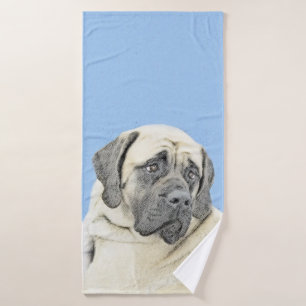 English Mastiff (Fawn) Painting - Original Dog Art Bath Towel Set