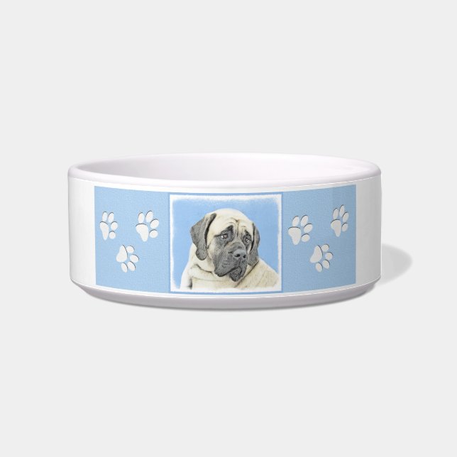 English Mastiff (Fawn) Painting - Original Dog Art Bowl (Right)