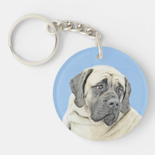 English Mastiff (Fawn) Painting - Original Dog Art Keychain
