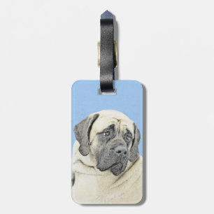English Mastiff (Fawn) Painting - Original Dog Art Luggage Tag