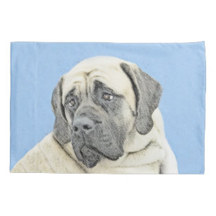 English Mastiff (Fawn) Painting - Original Dog Art Pillowcase