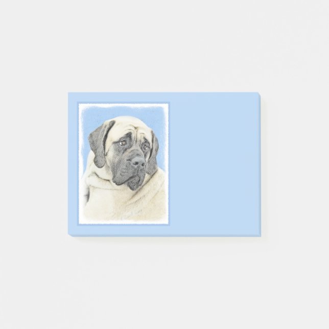 English Mastiff (Fawn) Painting - Original Dog Art Post-it Notes (Front)