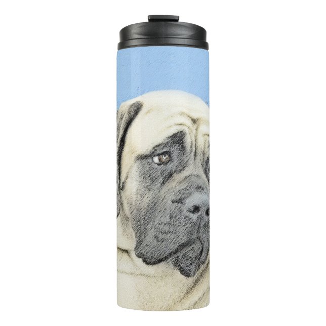 English Mastiff (Fawn) Painting - Original Dog Art Thermal Tumbler (Front)