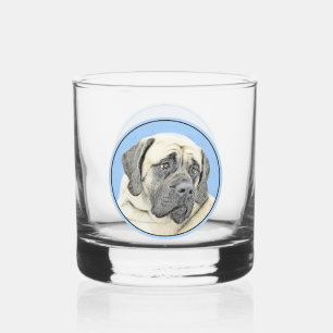 English Mastiff (Fawn) Painting - Original Dog Art Whiskey Glass