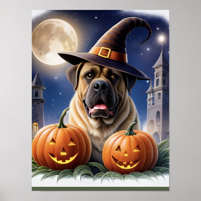 English Mastiff Great Dane Halloween Poster (Front)
