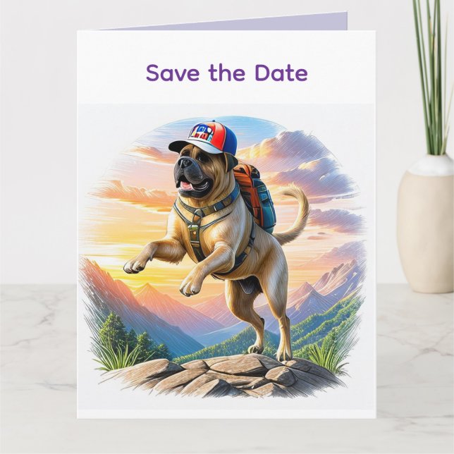 English Mastiff on vacation in the mountains Card (Front)