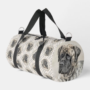 English Mastiff Painting Brindle Original Dog Art Duffle Bag