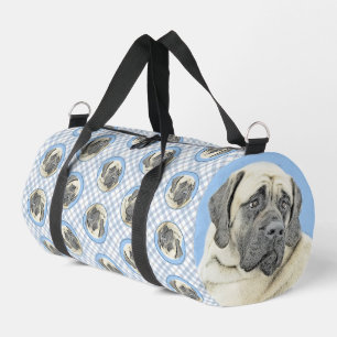 English Mastiff Painting Fawn Original Pet Dog Art Duffle Bag
