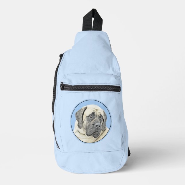 English Mastiff Painting Fawn Original Pet Dog Art Sling Bag (Front)