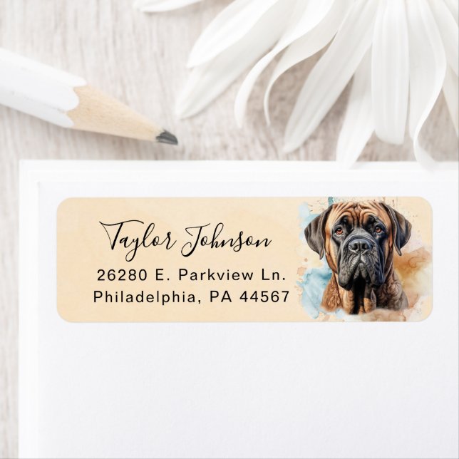 English Mastiff Return Address Label (Insitu)