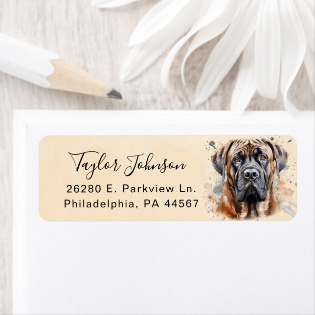 English Mastiff Return Address Label (Insitu)