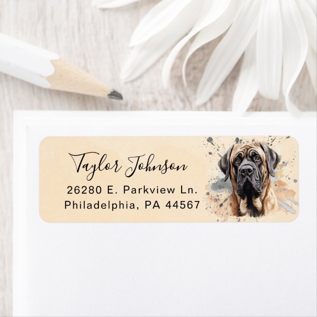 English Mastiff Return Address Label (Insitu)