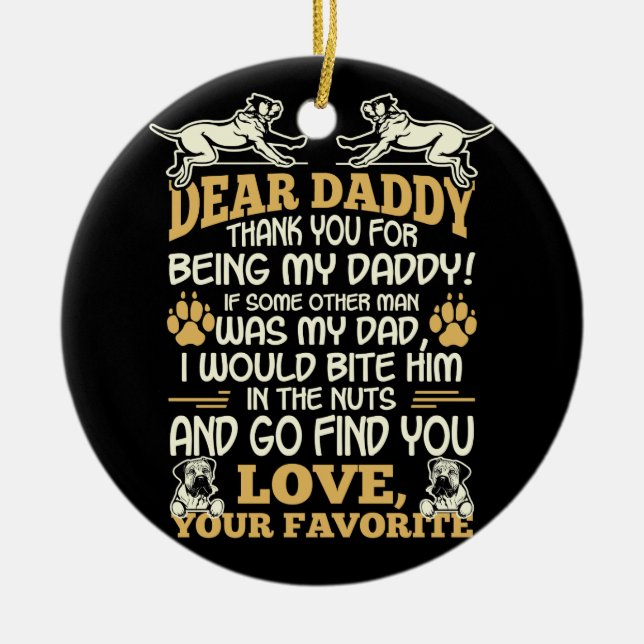 English Mastiff Thank You For Being My Daddy Ceramic Ornament (Front)