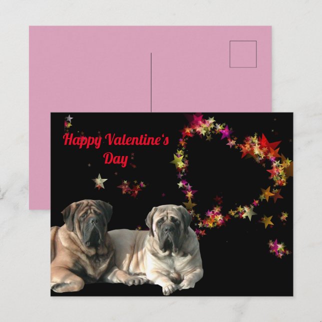 English Mastiff Valentine's Day card (Front/Back)