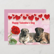 English Mastiff Valentine's Day card