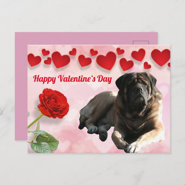 English Mastiff Valentine's Day card (Front/Back)