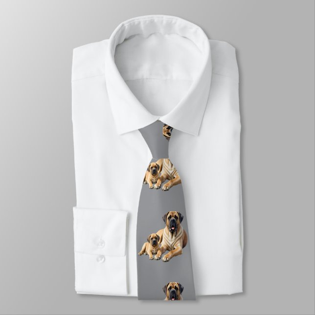 English Mastiff with child on vacation Tie (Tied)