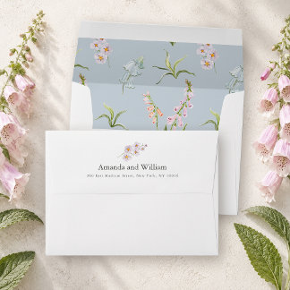 English Meadow Botanical Wedding Envelope