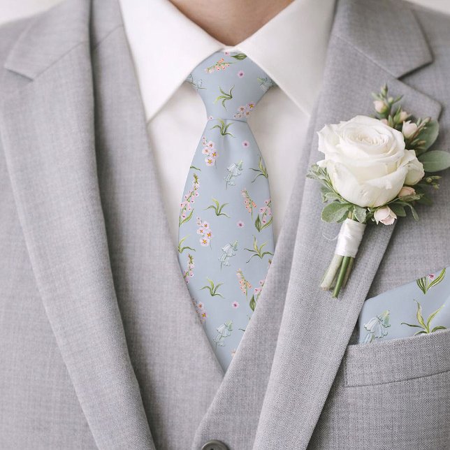 English Meadow Botanical Wedding Tie (Creator Uploaded)