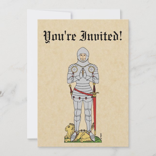 English Medieval Knight Circa 1430 Invitation (Front)