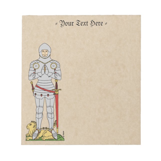 English Medieval Knight Circa 1430 Notepad (Front)