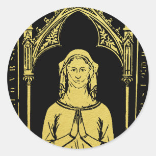 English Medieval Portrait 1300 Lady Joan Cobham  Classic Round Sticker