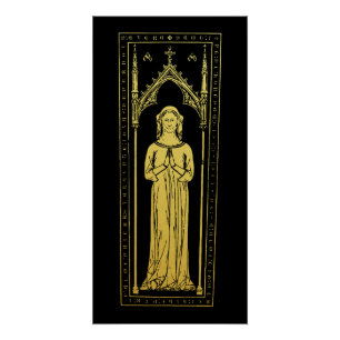 English Medieval Portrait 1300 Lady Joan Cobham  Poster