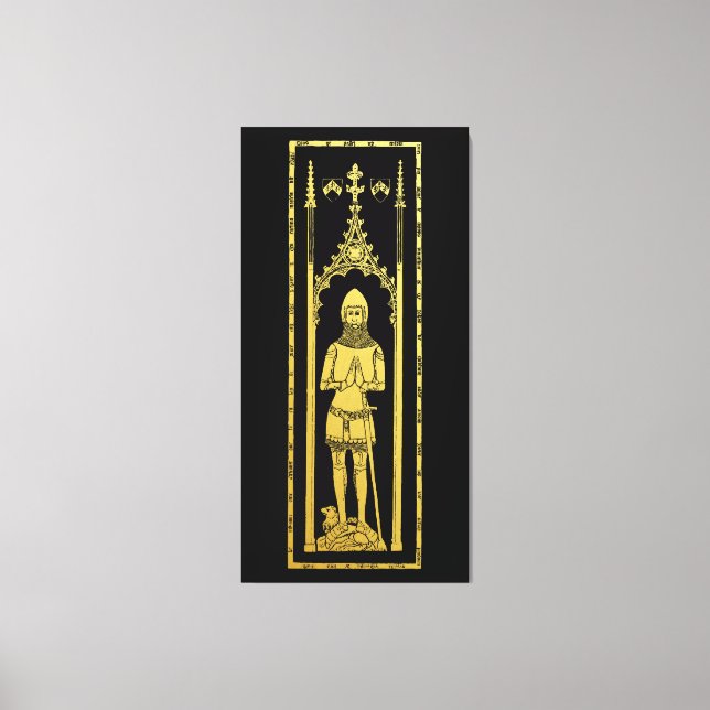 English Medieval Portrait 1355 John, Lord Cobham Canvas Print (Front)