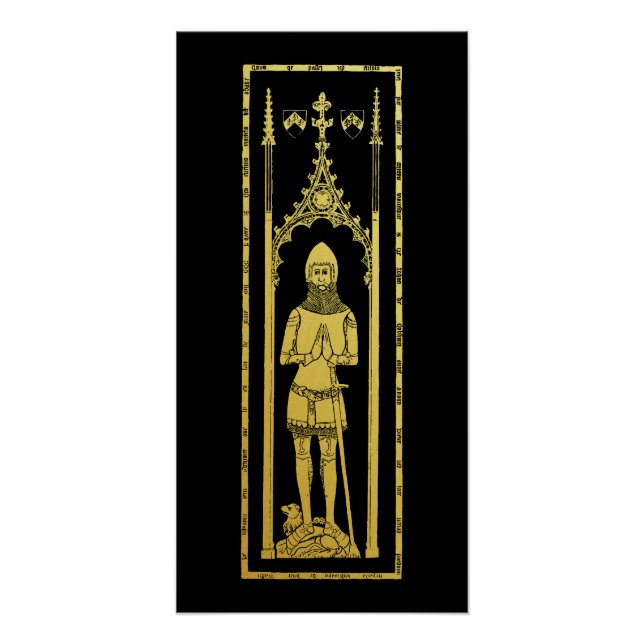 English Medieval Portrait 1355 John, Lord Cobham Poster (Front)