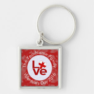 English or St George Cross LOVE White Red Keychain