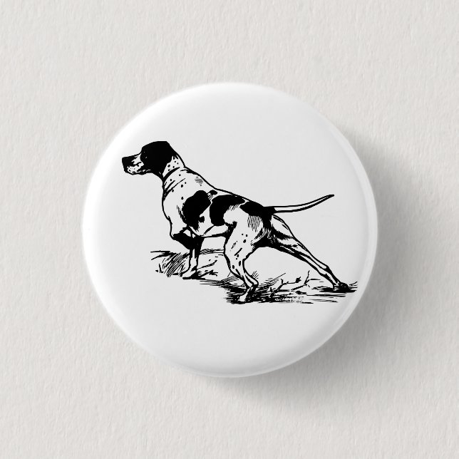 English Pointer 1 Inch Round Button (Front)