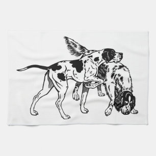english pointer and setter kitchen towel