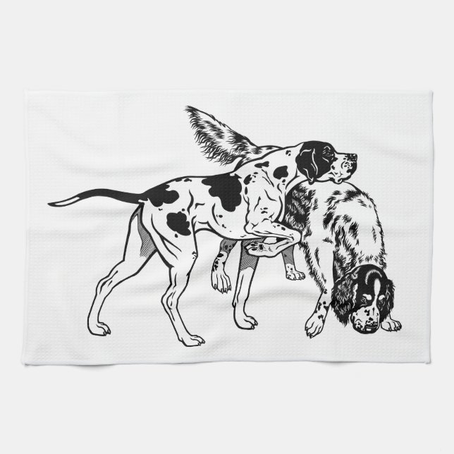 english pointer and setter kitchen towel (Horizontal)