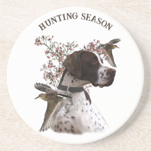 English pointer, bird hunting  coaster