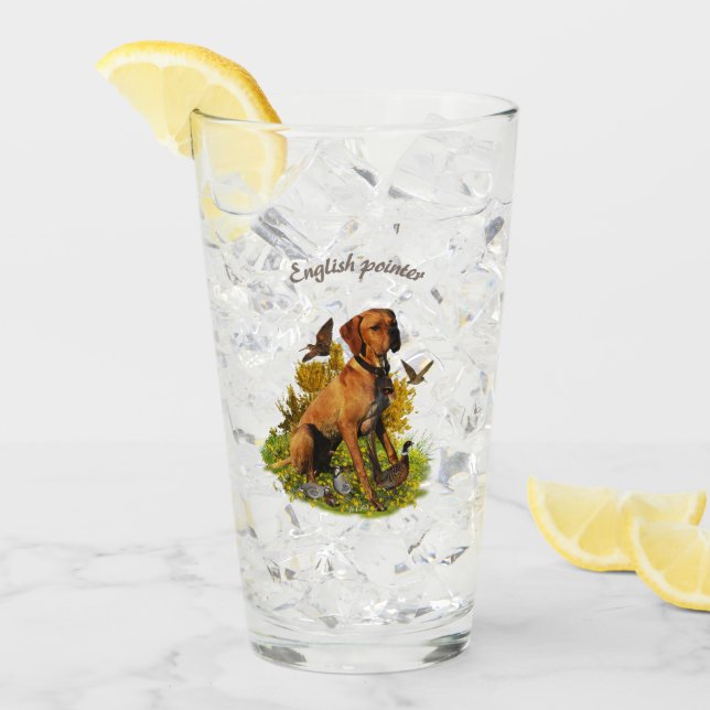 English pointer, bird hunting  glass (Front Ice)