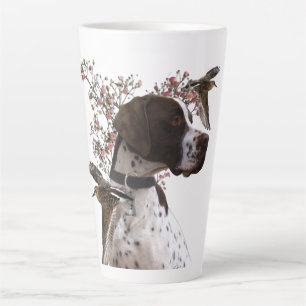 English pointer, bird hunting  latte mug