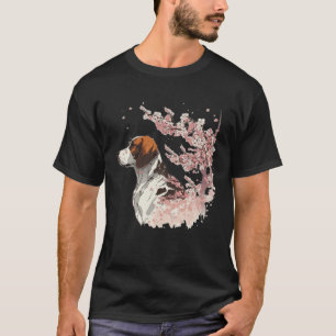 English Pointer Cherry Blossom Dog Breed Japanese  T-Shirt