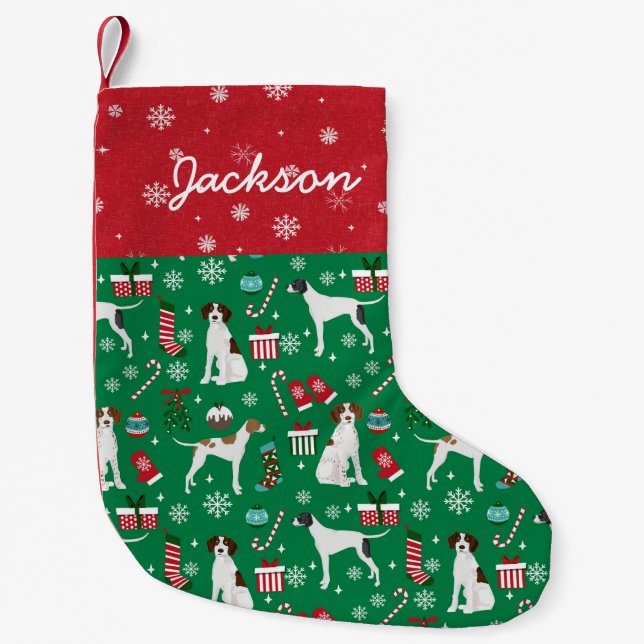 English Pointer custom dog name stocking (Front)