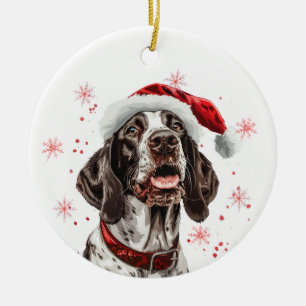 English Pointer Dog Christmas Personalized Ceramic Ornament
