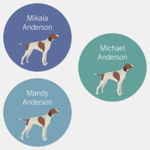 English Pointer dog colours waterproof label