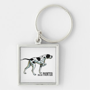 English pointer dog keychain