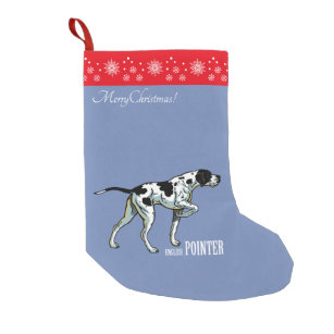 English pointer dog small christmas stocking