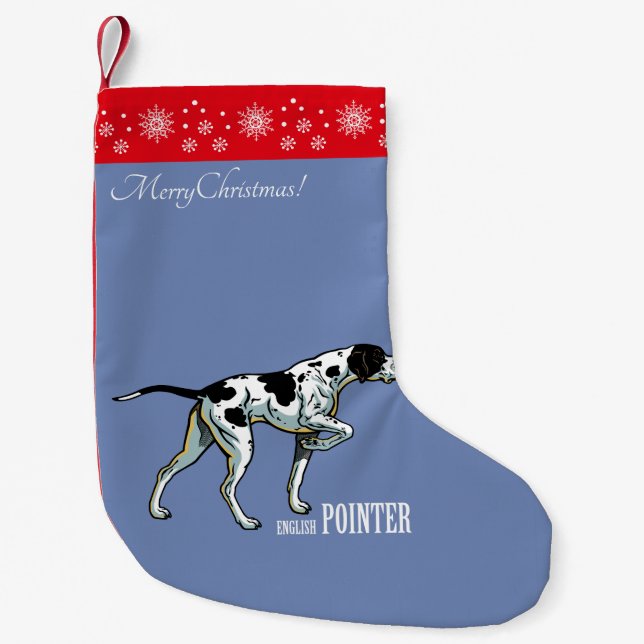 English pointer dog small christmas stocking (Front)