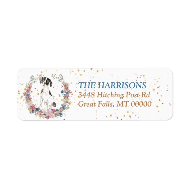 English Pointer Dog Spring Flowers Wreath (Front)
