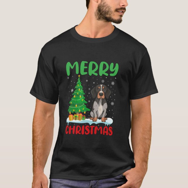 English Pointer Dog Tree Xmas Sweater Ugly Christm (Front)