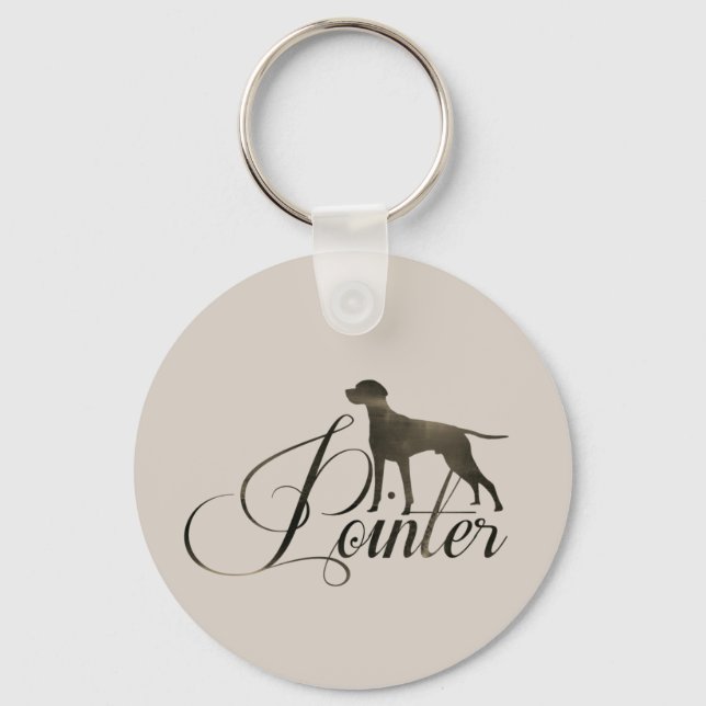 English Pointer Frosted Glass Coffee Mug Flask T-S Keychain (Front)