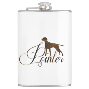 English Pointer Frosted Glass Coffee Mug Hip Flask