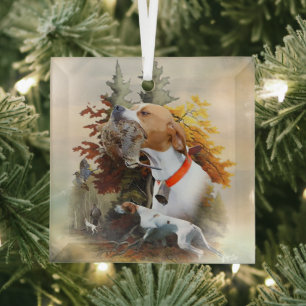 English Pointer  Glass Ornament