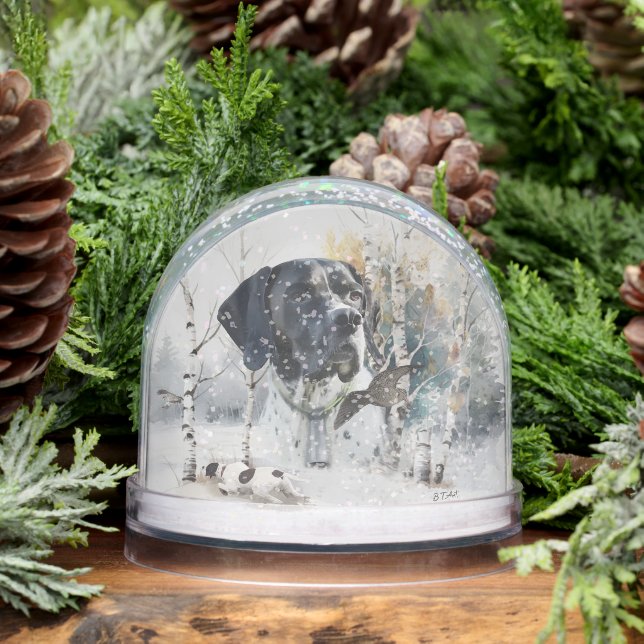 English Pointer,Hunting Snowglobe (Winter)